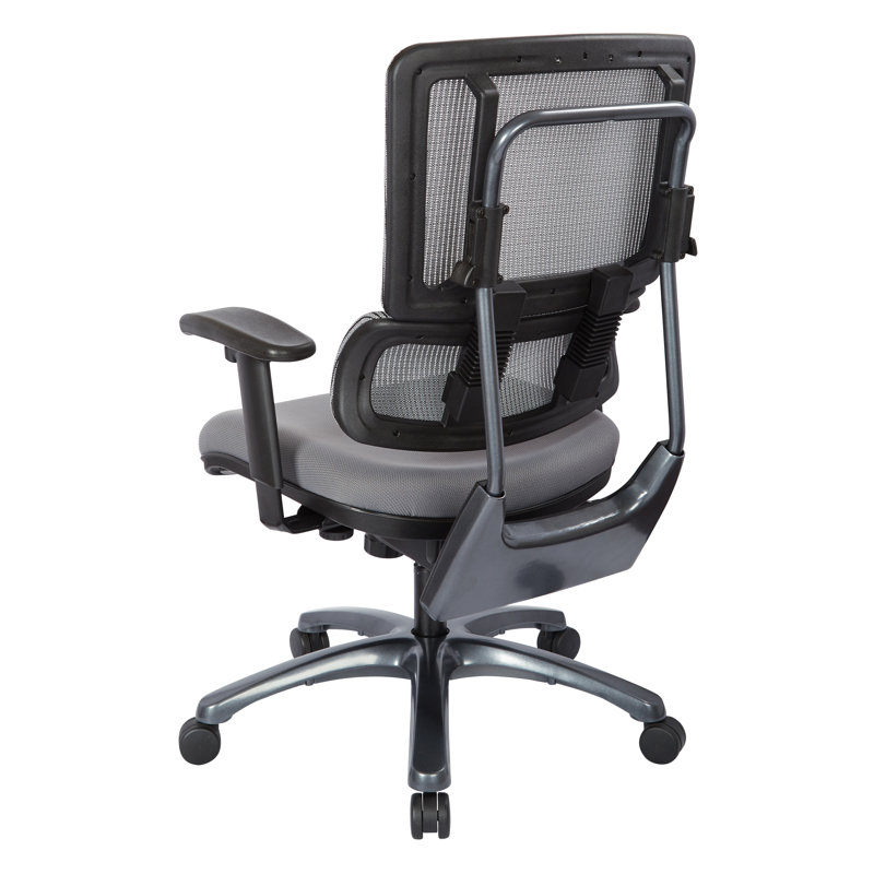Ergonomic Executive Swivel Chair with Grey Mesh and Titanium Base