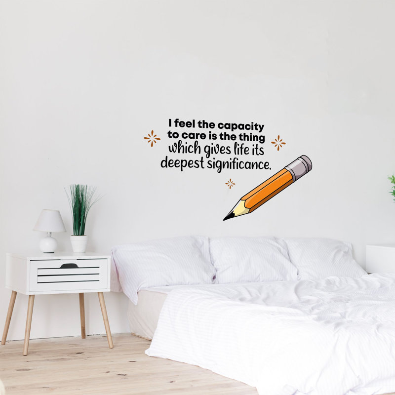 Décalcomanie murale en vinyle Care Pencil School, H 20 po x l 40 po