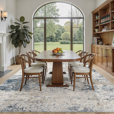 Dagmar Abstract Area Rug Machine Washable Modern Low-Pile Carpet for Living Room, Bedroom Office
