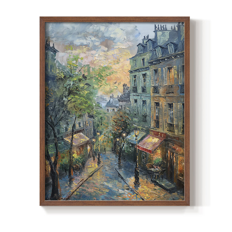 LANDSCAPES Series CDIX, reproduction encadrée - bois massif, H 15 po x l 12 po, Noyer