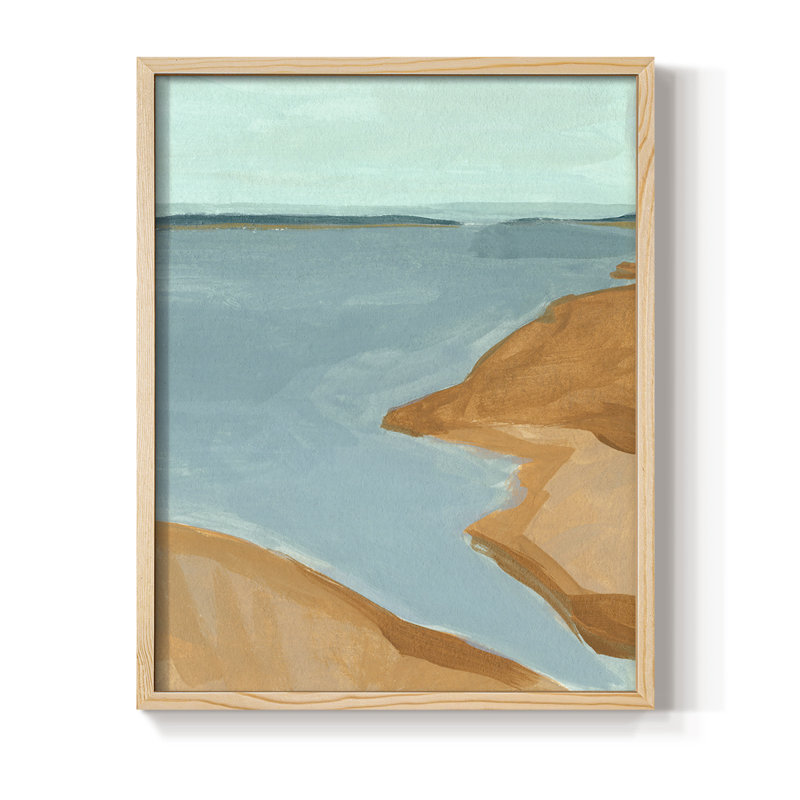 «Out on the Sandbar I», reproduction encadrée - bois massif, H 21 po x l 17 po
