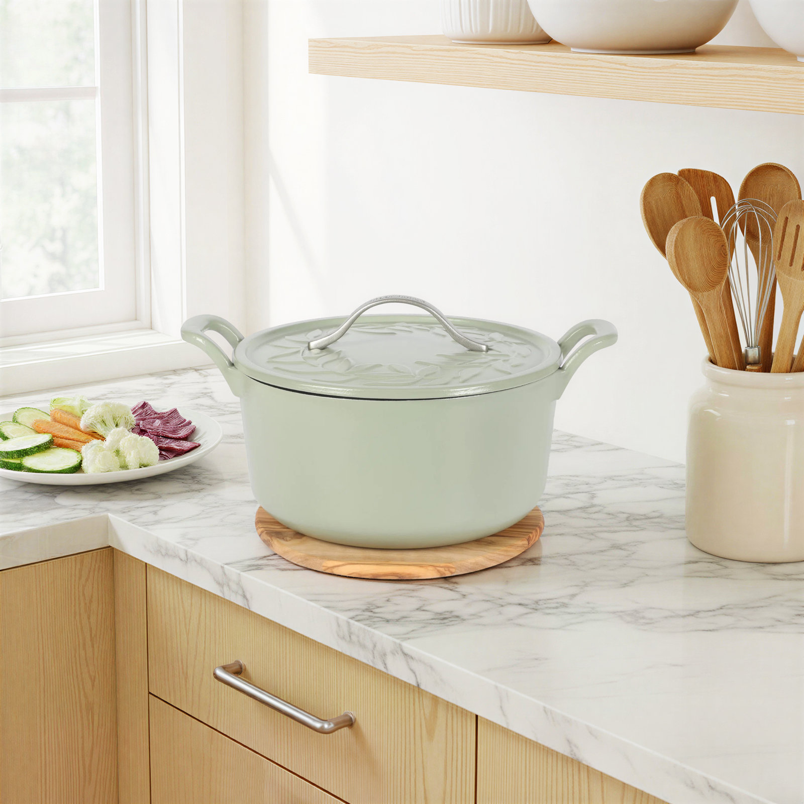 Enameled Cast Iron Dutch Oven, Green