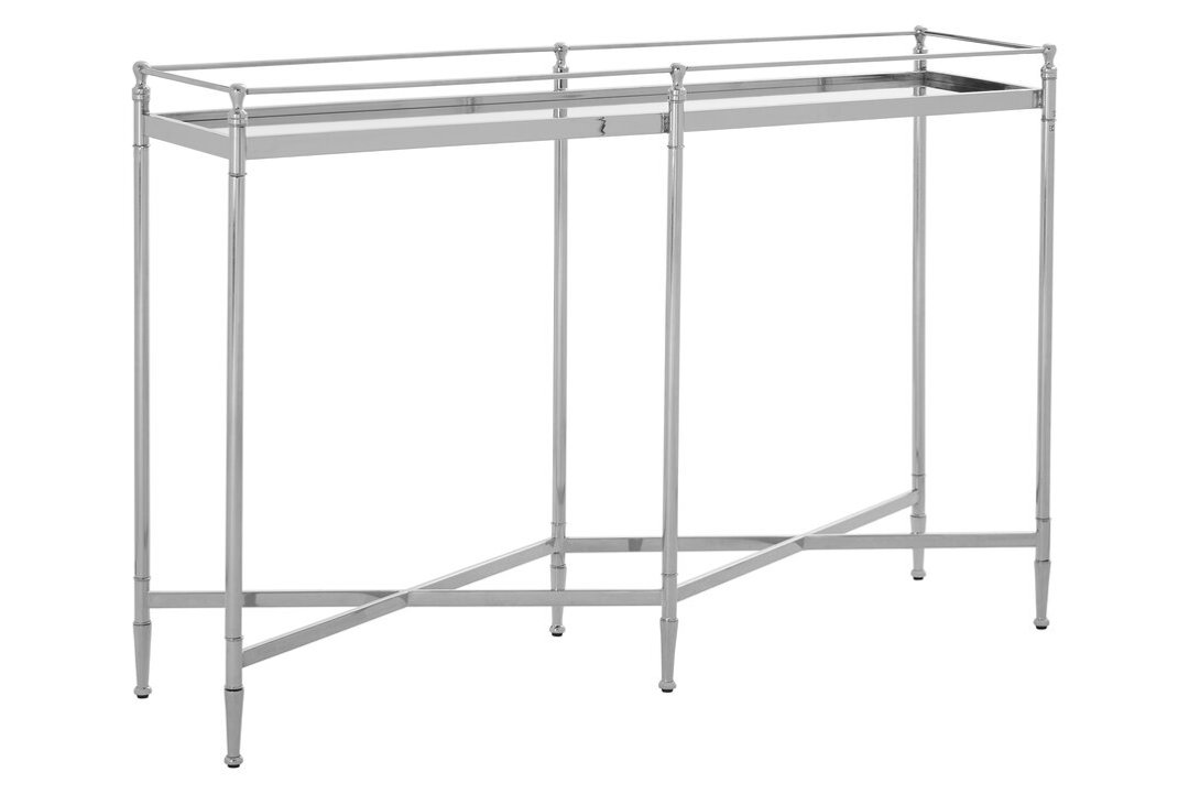 120cm Glass Top Console Table