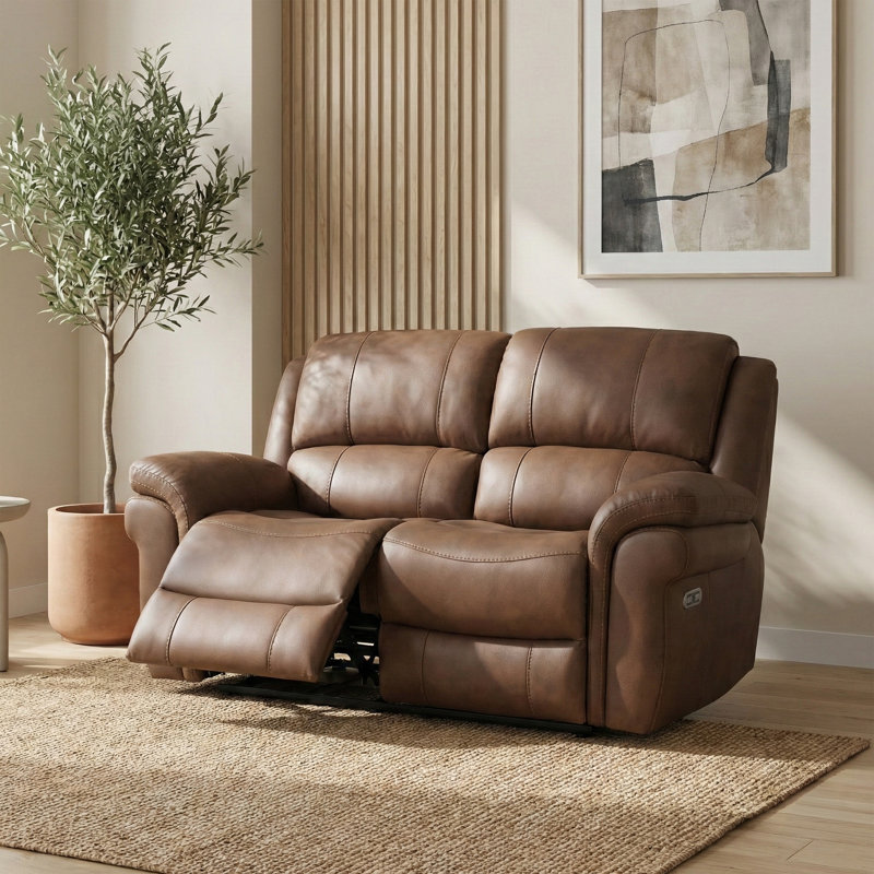 Coomes 2 Seater Electric Reclining Loveseat, Tan