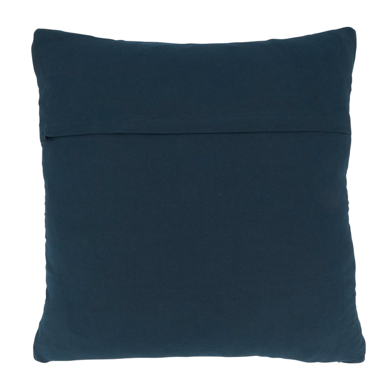 Elya Cotton Throw Pillow, Down Blend, Navy Blue