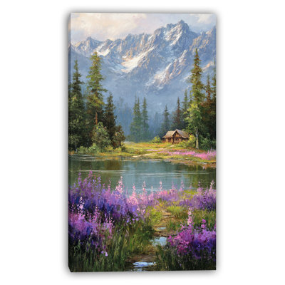 Mountain Cabin Serenity Wrapped Canvas Wall Art