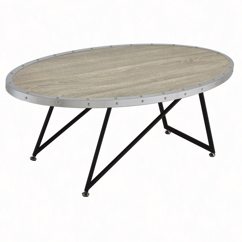 Table basse en chêne et ovale