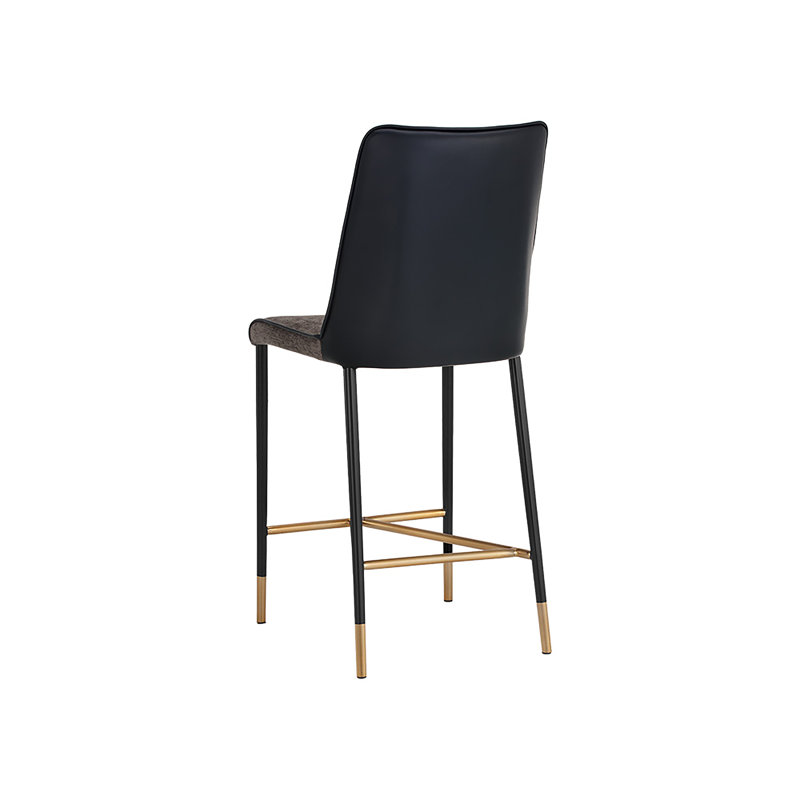 Klaus Upholstered Stool, Gray/Taupe, Counter Stool (25.75" Seat Height)