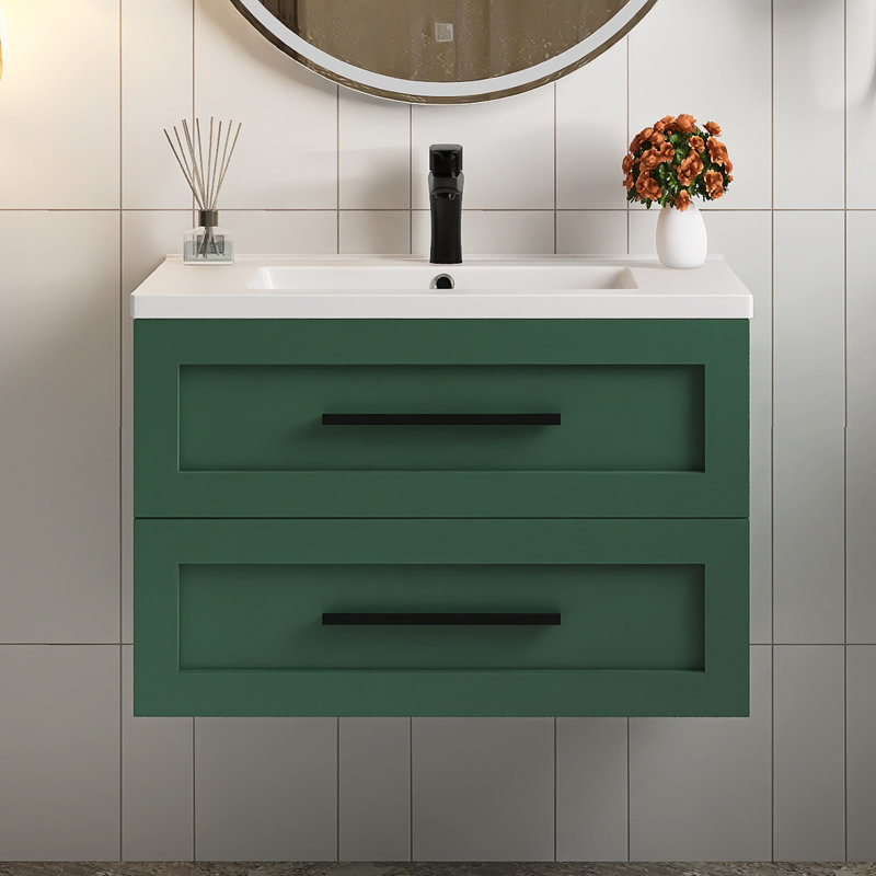 30" Wall-Mounted Floating Bathroom Vanity With Sink