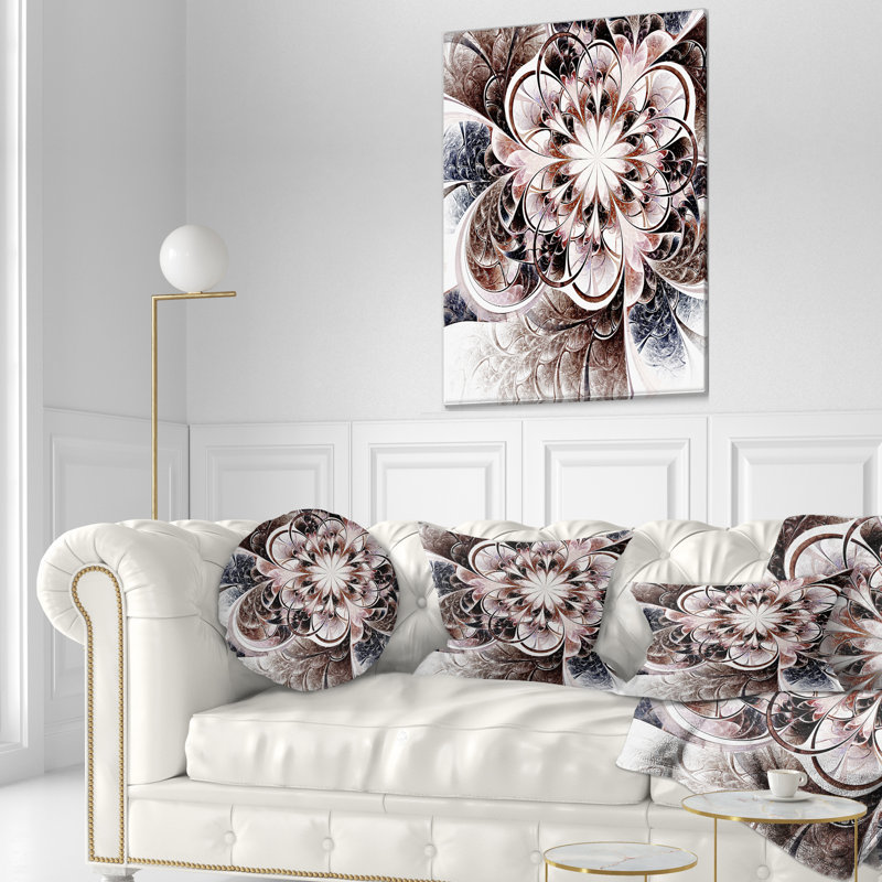 Coussin lombaire floral fractal scintillant