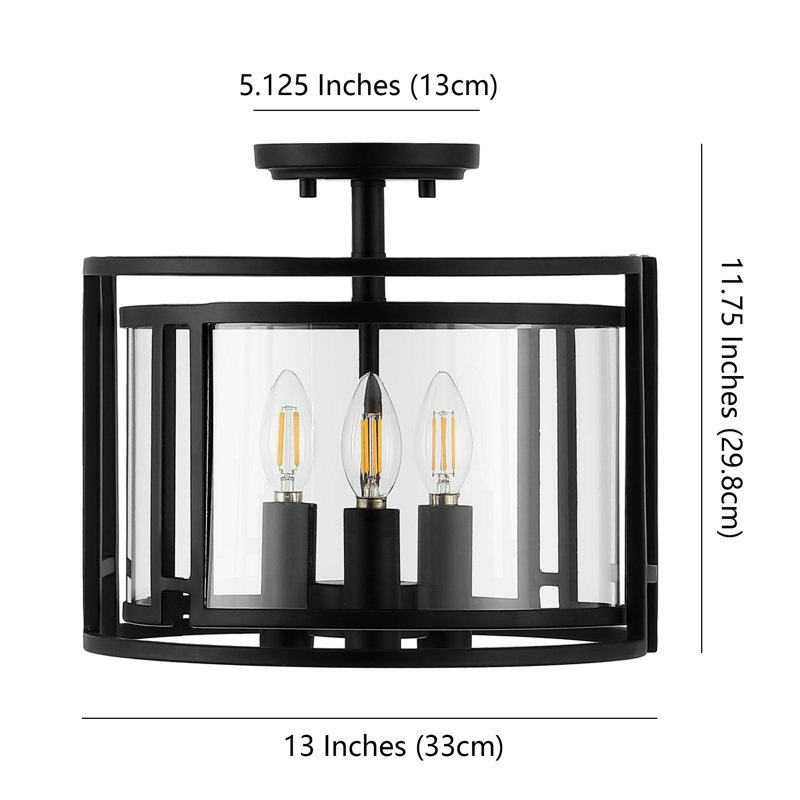 Plafonnier semi-encastré 3 lumières 13 po Vadim