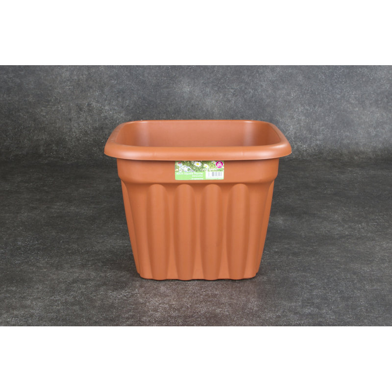 Wham Vista Square Planter, Terracotta, 30cm H x 40cm W x 40cm D, 5