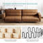 Chesterfield Sofa 86.8" Brown Leather 2-3 Seater - Vintage Tufted Sofa for Living Room, Apartment & Office