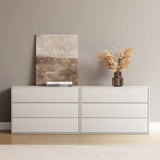 Monett Ivory White 6-drawer Dressing Table, Living Room Office Storage Drawer Cabinet