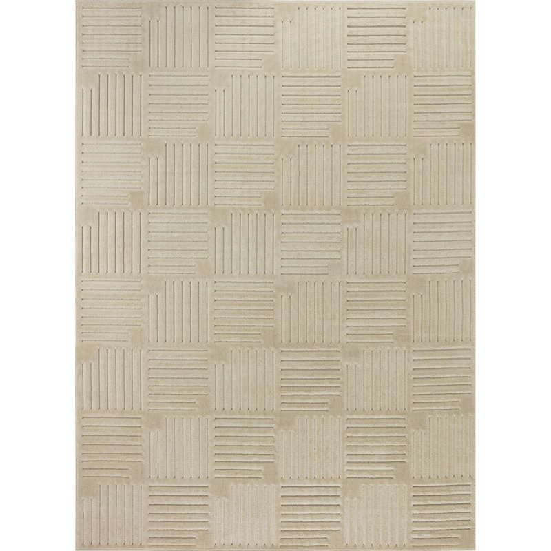 Ranota In- & Outdoor Scandi Modern Boho Beige Area Rug, Rectangle 140 x 200cm