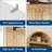 72" Arched Bookcase with Doors, 5-Tier Wood Bookshelf with Adjustable Shelf, Natural & Gold-936426962