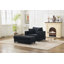 Chaise longue fonctionnelle à assise profonde, canapé-lit rembourré convertible avec coussins et repose-pieds de rangement amovible pour l'ameublement-129606201