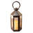 Black Hexagon Metal Lantern with Battery-Operated Candle