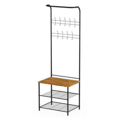 60.33 cm W Hall Tree with Storage Bench and Shoe Storage