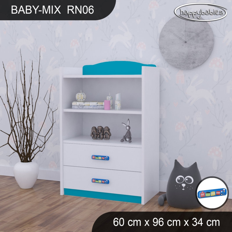 96cm H Kids Cube, White/Blue/Blue, 96cm H x 60cm W x 34cm D