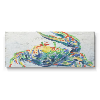 Crabe arc-en-ciel I - Toile tendue avec châssis - Prêt à accrocher