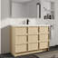 Ensemble de meuble-lavabo simple autoportant 48 po avec plateau en résine Yarnor, ensemble de meuble-lavabo simple 48 po avec lavabo en résine-165720973