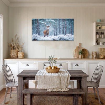 Grande toile murale, paysage de forêt enneigée d'hiver, impressions sur toile, affiche de peinture de décoration murale de Noël, impression photo 28 x 40 po, 24 po x 36 po
