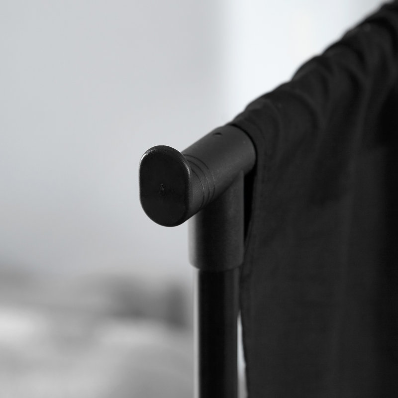 Nurdan Don't Look at Me Basics Extendable Privacy Room Divider Frame with Curtain, Black