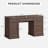 Hava 58" W Farmhouse Office Writing Desk With Drawer,Executive Desk,File Cabinet-114394591