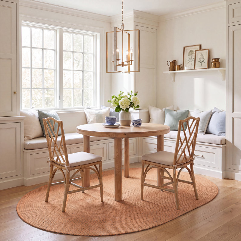 Tapis de couleur unie en coton tissé à la main Woodlawn, Ovale 5 pi x 8 pi