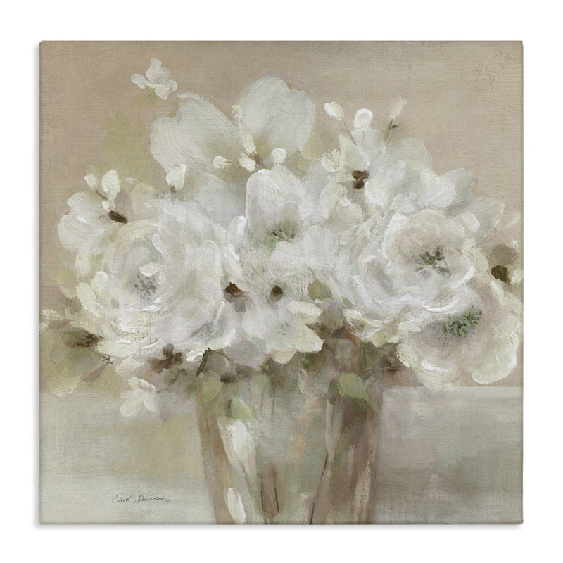 Art mural sur toile Neutral Flower Bundle, design par Carol Robinson, H 17 po x l 17 po