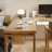 Burlywood L-Shaped Solid Wood Executive Desk-789392687