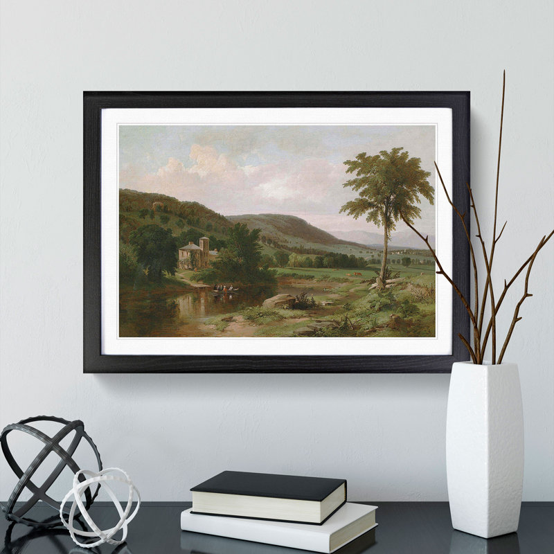 Summer Idyll by Thomas Cole - Picture Frame Painting, 36cm H x 48cm W x 2cm D, Black Framed