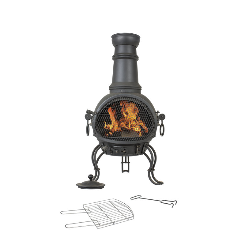 La Hacienda Murcia Medium Steel Chimenea With Grill