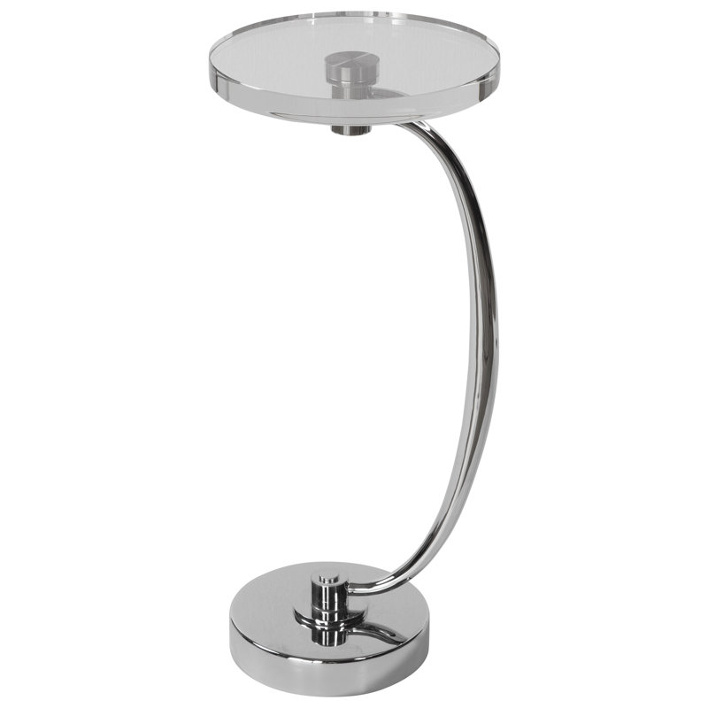 Waveney Glass End Table, Silver