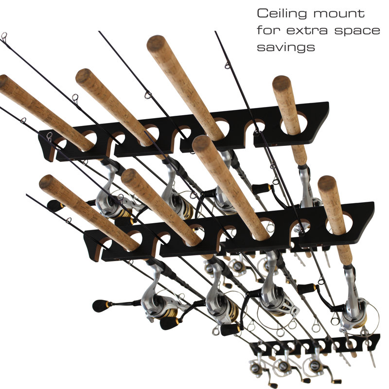 Black 8 Rod Wall/Ceiling Rack - 2 Pack