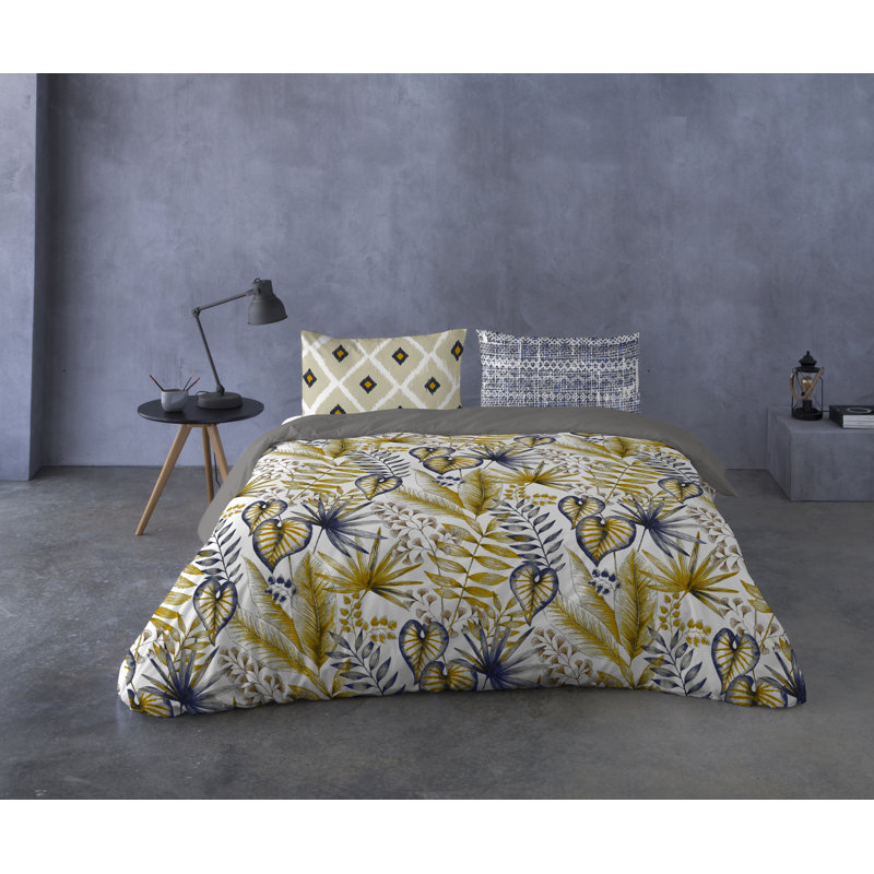Ensemble de housse de couette en coton 3 pièces pour très grand lit Tel Tel (l 106 po x L 92 po)