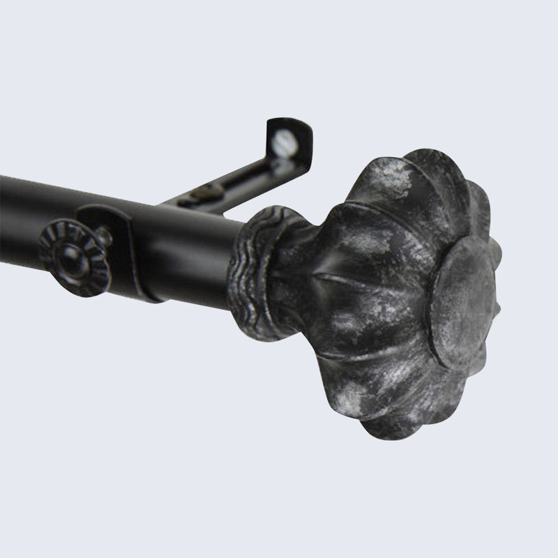 Tringle à rideaux simple réglable Darcey, 28 po-48 po, Noir
