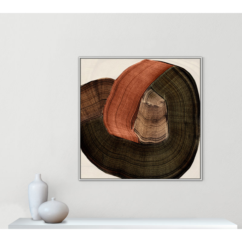 «Folded Earth II» par , L 46,5 po x H 46,5 po, Toile avec cadre, Flotteur blanc