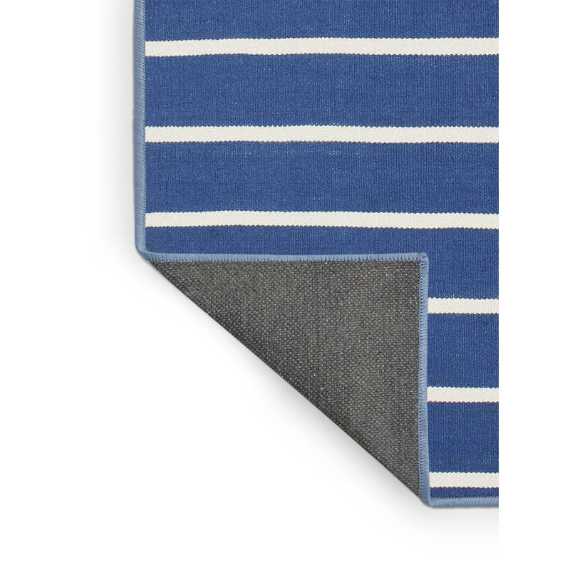 Tapis bleu/blanc contemporain, Rectangle 4 pi x 6 pi