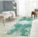 Stone Wash Hand Knotted Wool/Viscose/Cotton Floral Rug in Green/White