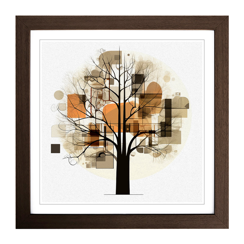 Tree Constructivism - Framed Print, Walnut