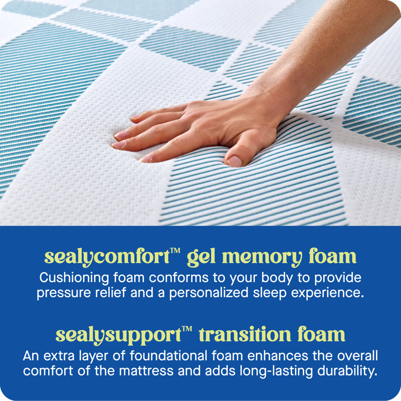 Sealy Dreamlife 12" Gray Gel Memory Foam Queen Mattress