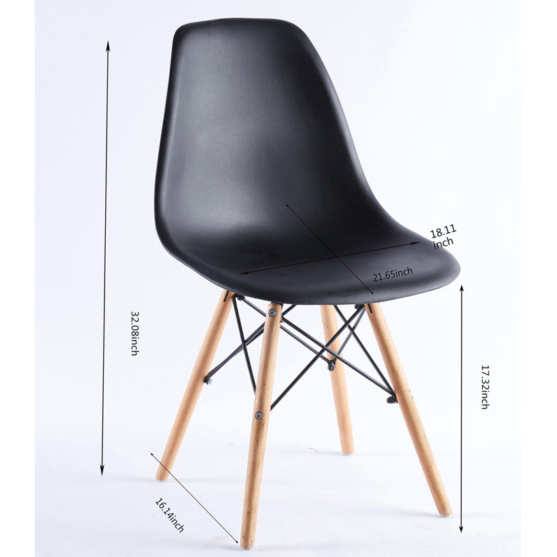chaise, ensemble de 4, pieds KD, Plastique noir mat