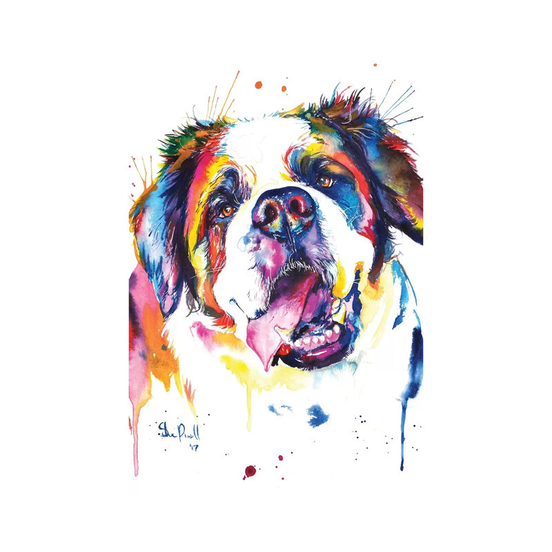 St. Bernard 1 Piece Wrapped Canvas Painting, 20.32 cm H x 30.48 cm W