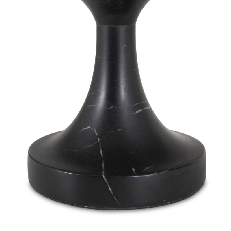 Poli Marble End Table, Black/Gray