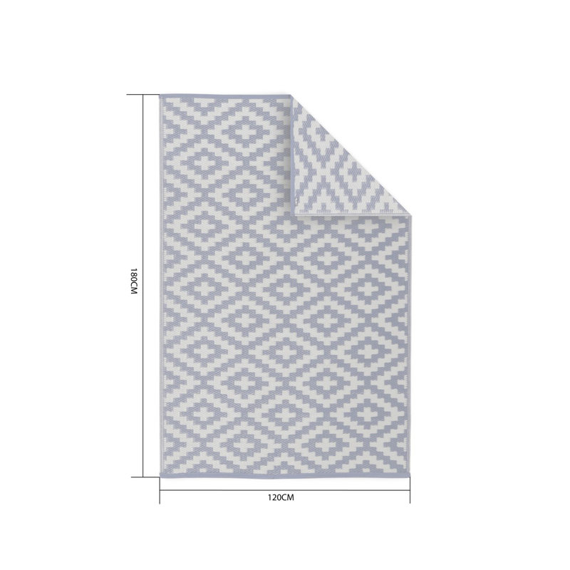 Rectangle 120 cm x 180 cm Geometric Hand Woven Berber Indoor / Outdoor