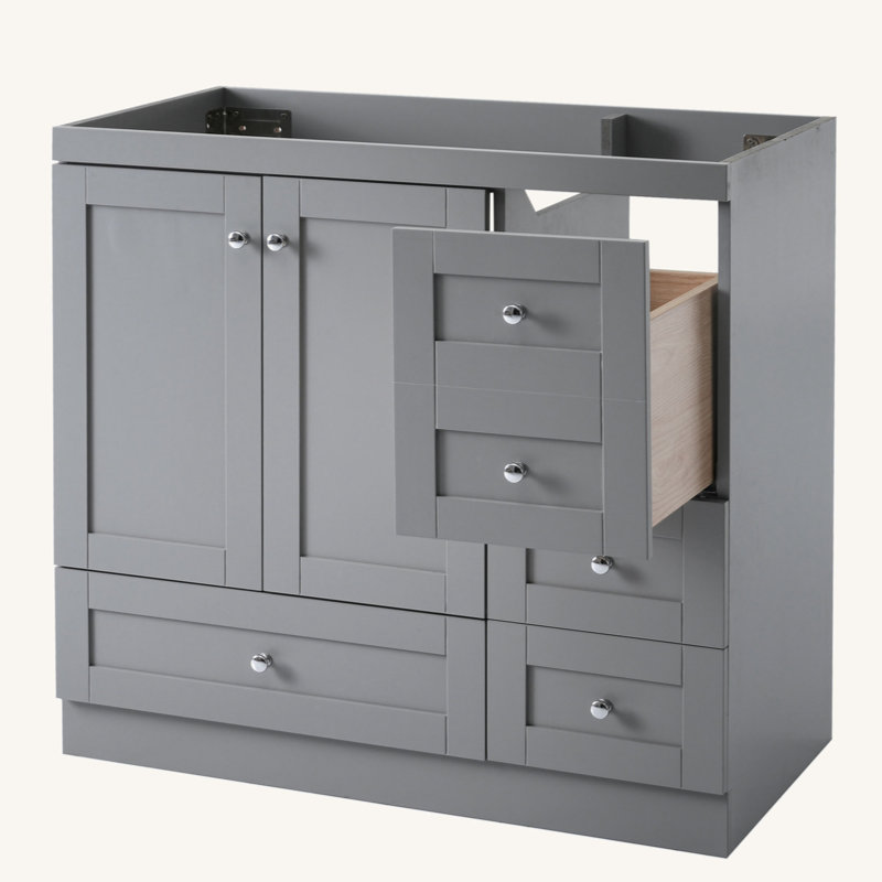 [Cabinet seulement] Meuble-lavabo (lavabo non inclus), Gris