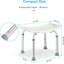 Bath Stool Shower Chair, 8 Height Levels Bath Chair From 38-55 Cm, Aluminium Legs & Non-slip Bath Seat For Indoor Shower, Lightweight And Slim Shower Stool For Seniors And Disabled People