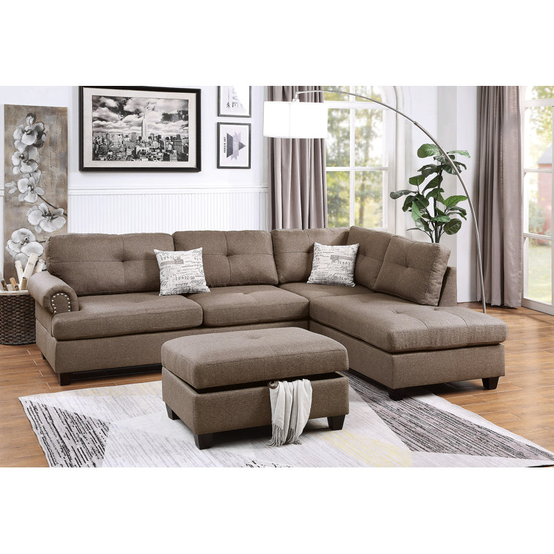 Canapé modulaire contemporain 3 pièces Mocha Dorris